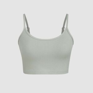 NWT Cider Rib Knit Crop Tank Top Size XL Light Blue/Grey Feminine Beach Summer